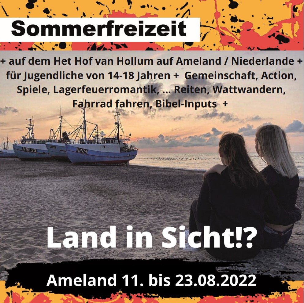 Sommerfreizeit auf Ameland / NL vom 11. bis 23.08.2022 für Jugendliche von 14 bis 18 Jahren
